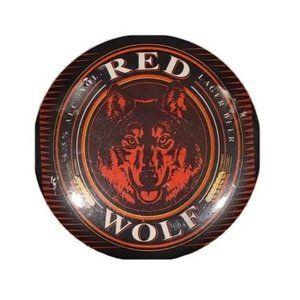 Red Wolf Beer 3" inch Button Pin Vintage Great shape Lager Beer New Clean